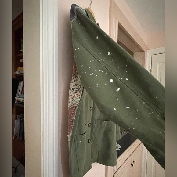 Free People Olive Green Star-Patterned Women's Jacket - Picture 7 of 16